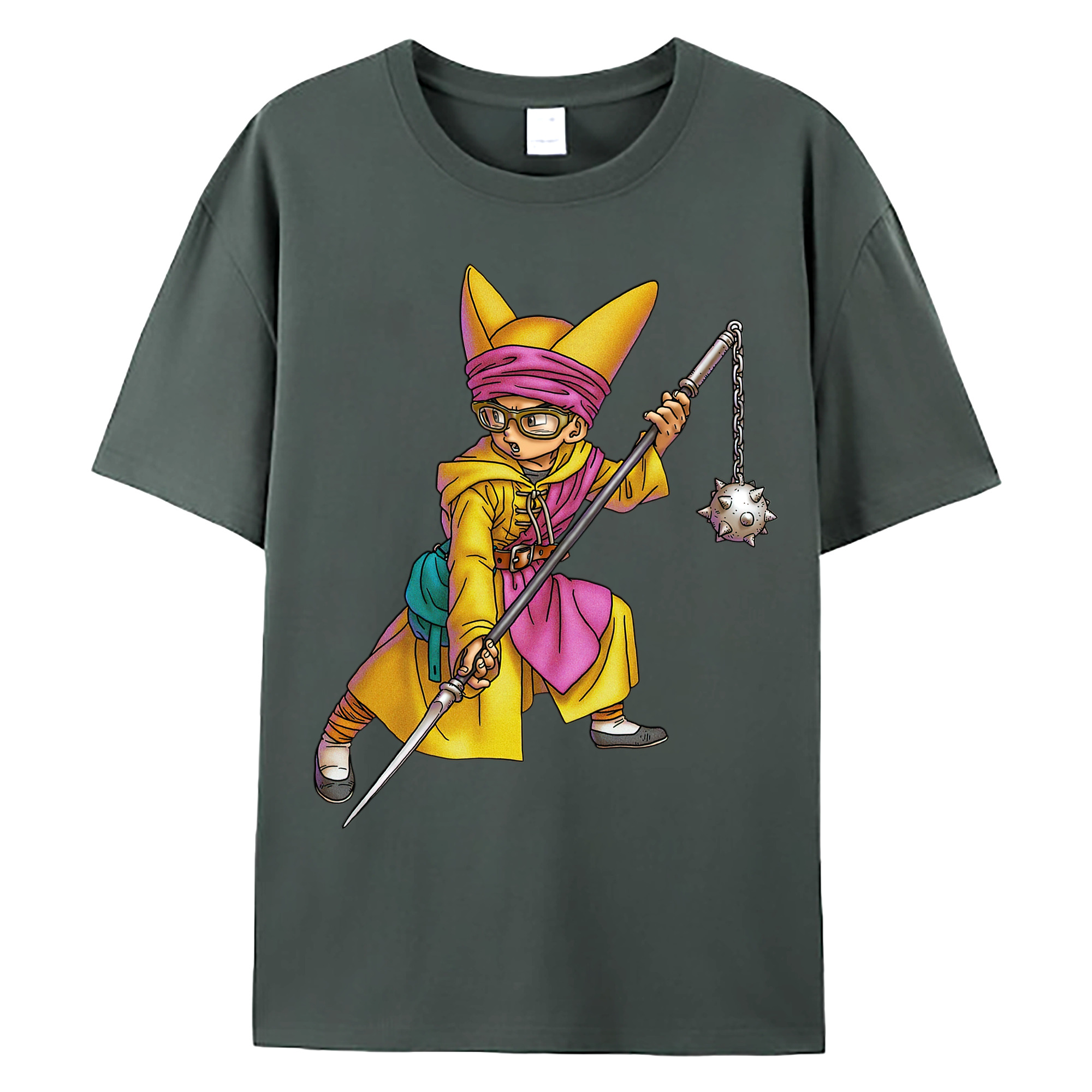 （画像用） ドラゴンクエスト Doragon Kuesuto Dragon Quest 綿100％ メンズ半袖Tシャツ｜肌触りやわらか＆通気性